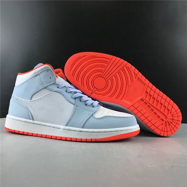 

good quality 1 mid basketball shoes hlaf blue black white i fashion sport zapatos sneakers ship with box size36-46