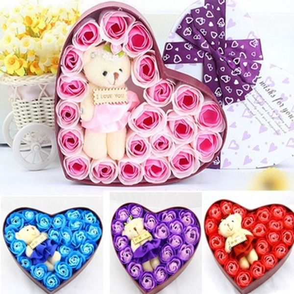 

elegant rose flower soap flower christmas gift party favors valentine's day gift