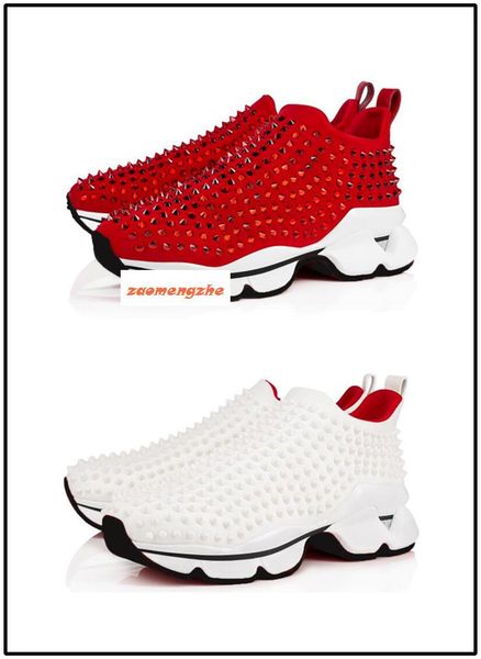 

krystal spike sock donna casual shoes flat sneakers designer mens red bottoms shoes womens shoes us 7, Black