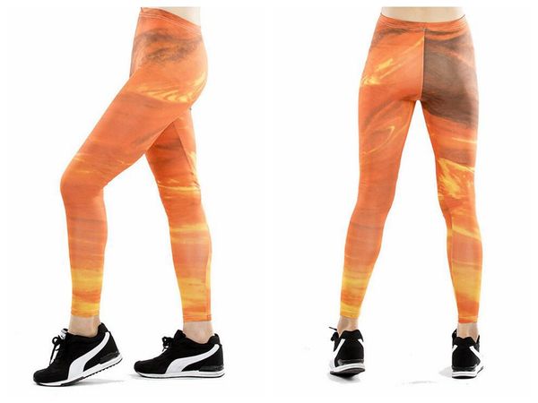 

women yoga trousers pants tights trousers female high waist dance active leggings resplendent sunset print skinny silm motion fitness, Black;white