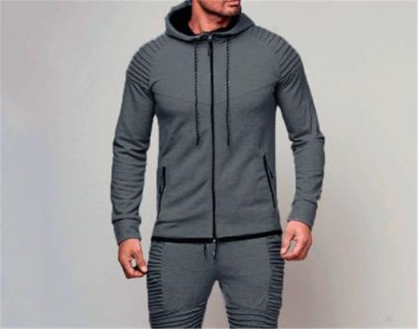 

mens hoodies solid color cardigan mens sportswear sports fitness long sleeve hooded loose mens sweatshirts zipper, Black