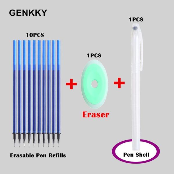 

12pcs erasable pen set grinding friction temperature gel pens for school office 0.5mm needle full student stationery pen shell