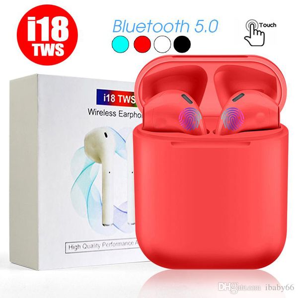 

i18 tws Bluetooth 5.0 Earphones Earbuds Wireless ari pods headphones 3D Sound Touch Control for iphone Xiaomi Huawei PK i10 i12 i14 TWS