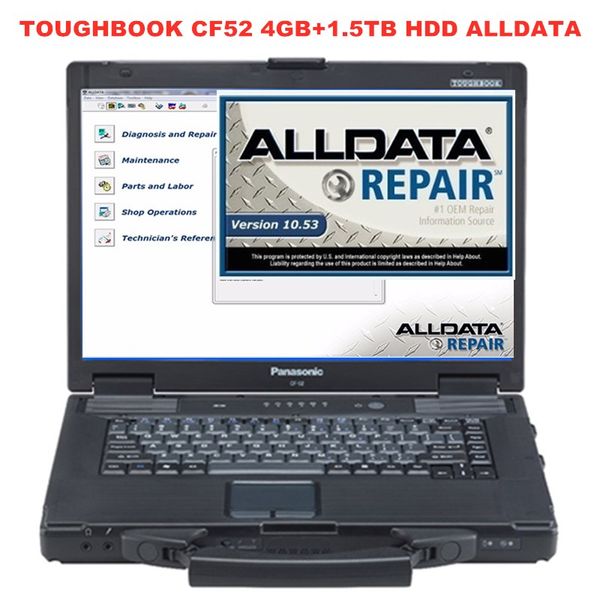 

toughbook cf52 4gb ноутбук 1.5 tb hdd win7 система 24in1 авто ремонт alldata программное обеспечение v10. 53 + mitchell по требованию 5 гото