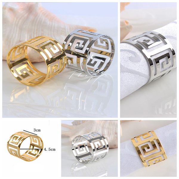 

1pc alloy napkin ring holder napkin buckle hoop cloth ring suitable for christmas home wedding holiday party table decoration