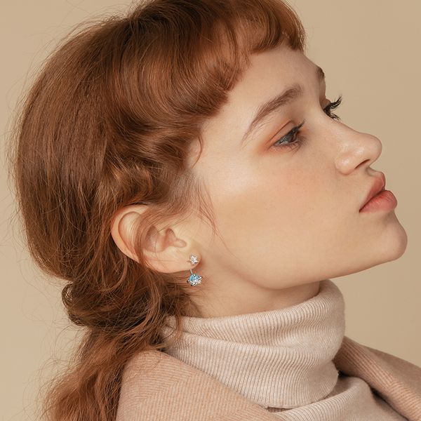 

thaya fantasy jewelry design earring 925 silver bohemia blue zircon earring for women special design fashion jewelry55, Golden;silver