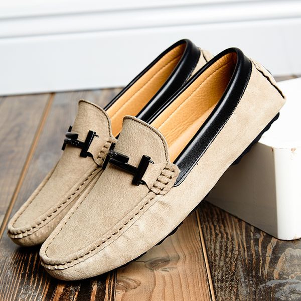 

men's brand fashion casual soft loafers suede boat shoes male footwear drivings summer moccasins hommes plus size 11, Black