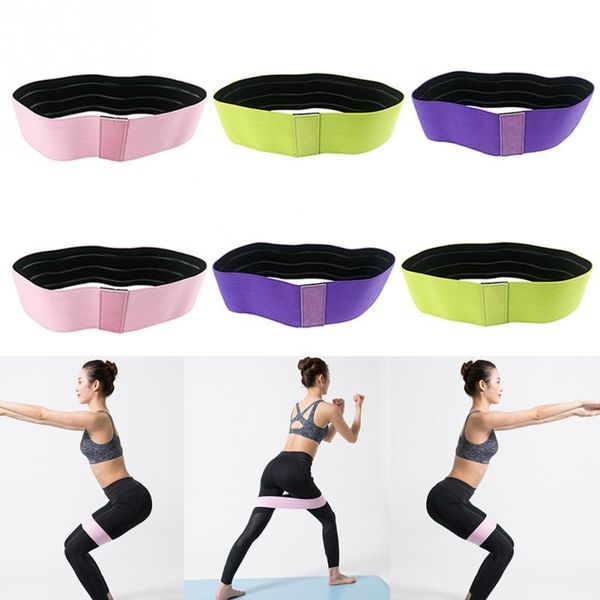 

durable hip circle band yoga anti-slip gym fitness rubber band exercises braided elastic hip lifting resistance