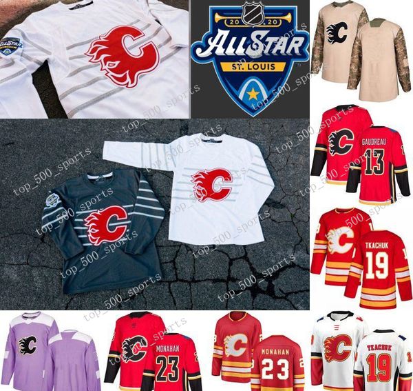 

2020 all-star matthew tkachuk jersey calgary flames mikael backlund johnny gaudreau mark giordano sean monahan david rittich hockey jerseys, Black;red