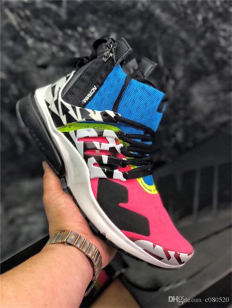 

2019 release acronym x presto mid men women running shoes pink blue black men sneakers authentic come with box ah7832-600