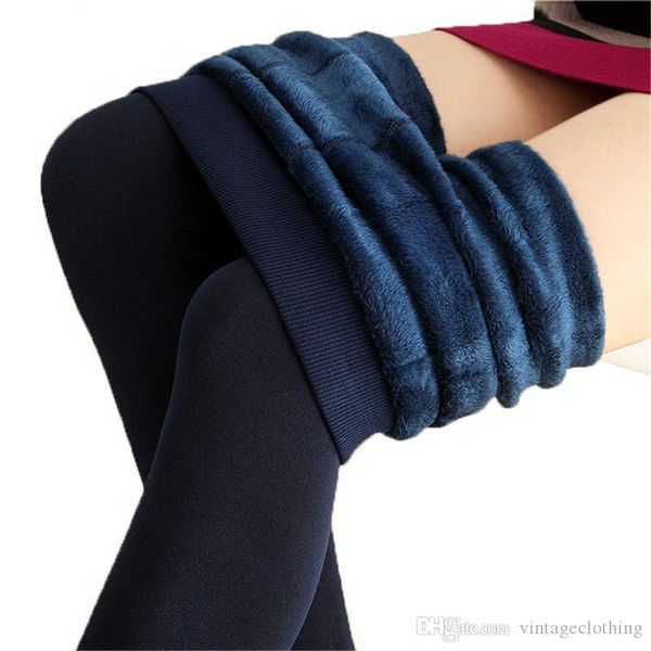 

womens 8 colors warm velvet leggings autumn winter candy colors thick faux knitted thick slim stretch leggings