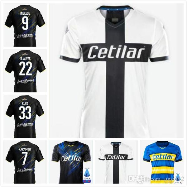 

new special edition 2019 2020 parma soccer jersey 19 20 parma home away football shirt gervinho gervinho soccer shirt camiseta de fútbo, Black;yellow