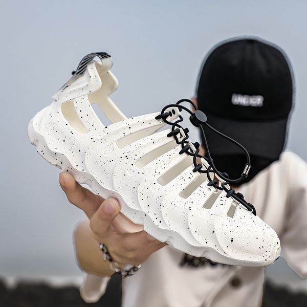 

sandals men summer fashion shoes comfortable soft bottom roman outdoor walking wading sneakers footwear, Black