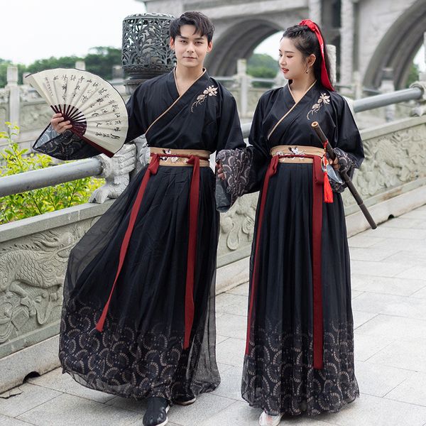 

p shoot new style improved chinese clothing antique style couples cp-5 m large pendulum xian qi chinese-style students cloak, Black;red