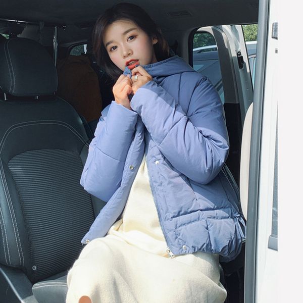 

women's short pure-colour heavy warm-keeping cotton jacket loose cotton blouses oversize padded lining winter female coats 10.4, Black