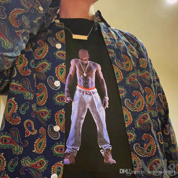 

box logo tupac hologram tee luxury designer mens character print short sleeve summer skateboaeve summer skateboard hip hop t shirt tees s-xl