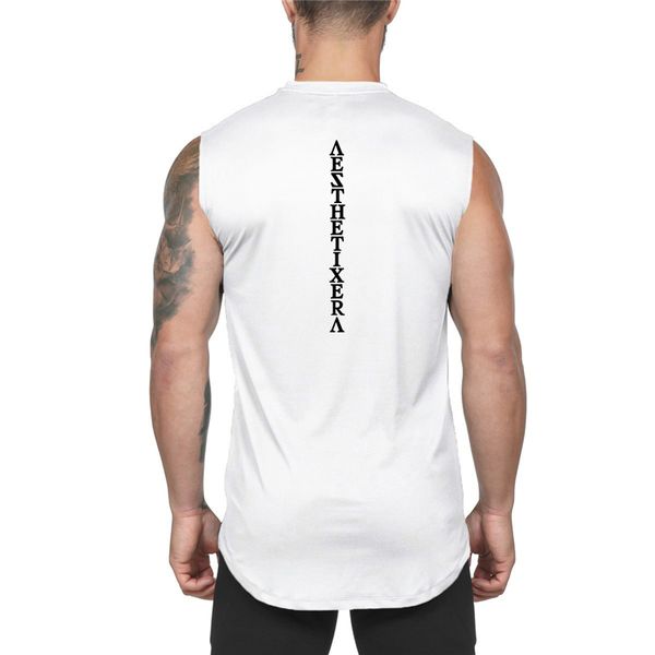 

new summer gyms clothing sporting singlet bodybuilding stringer tank men fitness sleeveless shirt muscle vest tanktop, White;black