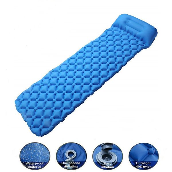 

outdoor camping mat air beds protable beach mat air mattress sleeping pad inflatable mattress with pillow for tent