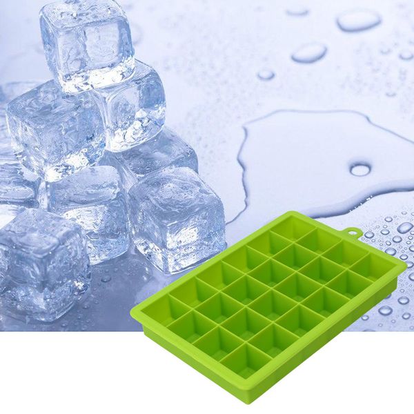 

24 grid diy big ice cube mold square shape silicone ice tray easy release maker creative home bar kitchen tools tc190423