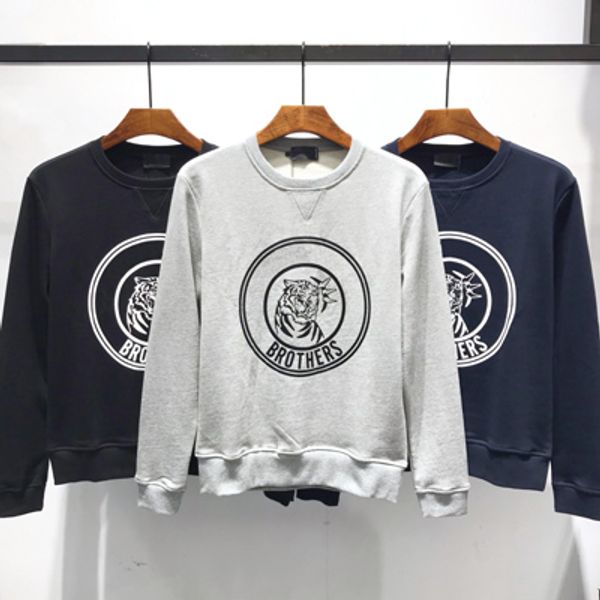 

Новая мода мужская повседневная хлопок с длинным рукавом с рисунком животных чер