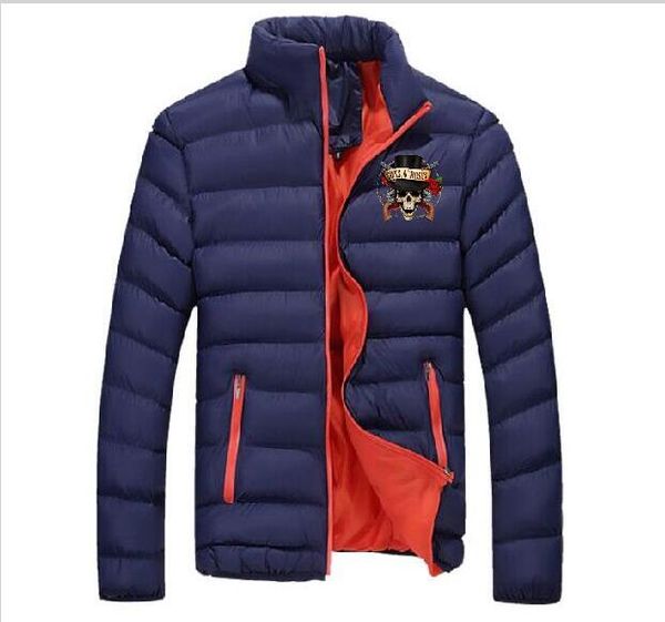 

2019 new guns n roses thickened winter jacket men's autumn and winter warm jacket brand slim men's casual printing, Black;brown