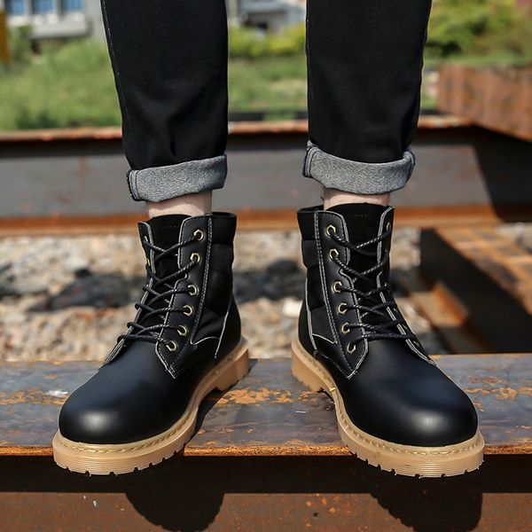 

fall and winter warwolves with the same type of high-help men's boots winter boots male comfortable shoe, Black