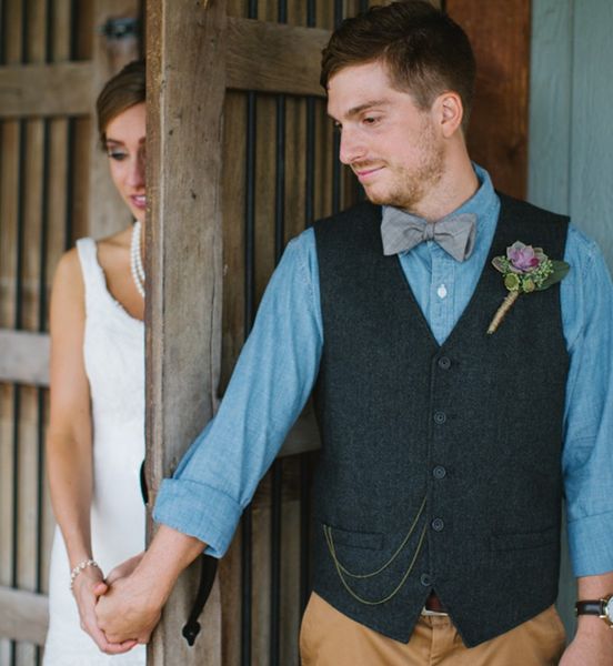 

dark gray wool groom vests farm wedding party attire groomsmen team vest slim fit men's dress suit prom garden country waistcoat dress, Black