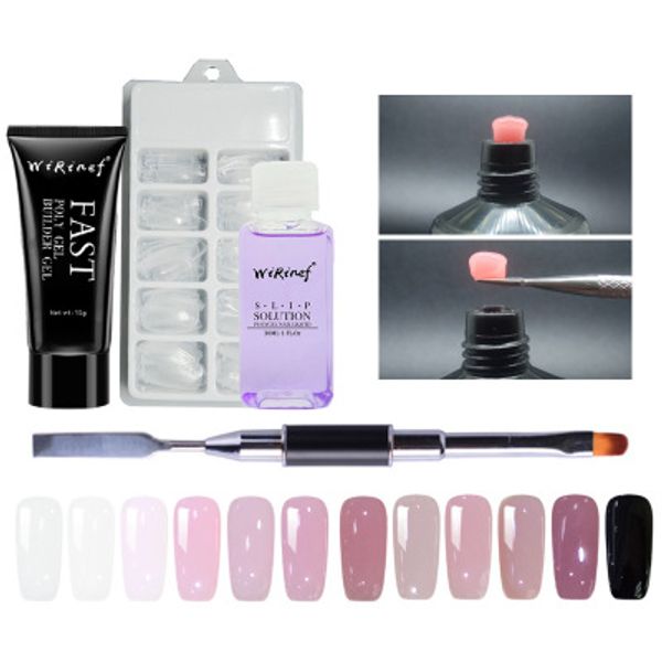 

4 in 1 paper-support new manicure set nail fast extension glue removable crystal nail mould four sets dropshipping