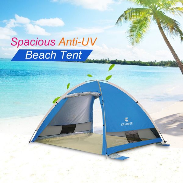 

new 3-4 people automatic instant up beach tent lightweight uv protection tent water repellent beach cabana sun shelter