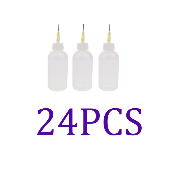 

24 pcs needle tip glue bottle applicator plastic glue dispenser dropper, 50ml