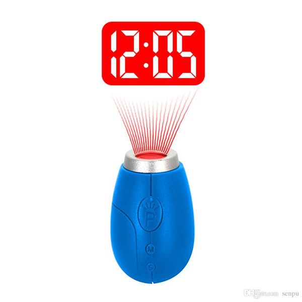 

brelong digital projection clock key ring mini lcd projection clock night light magic projector clock red blue black
