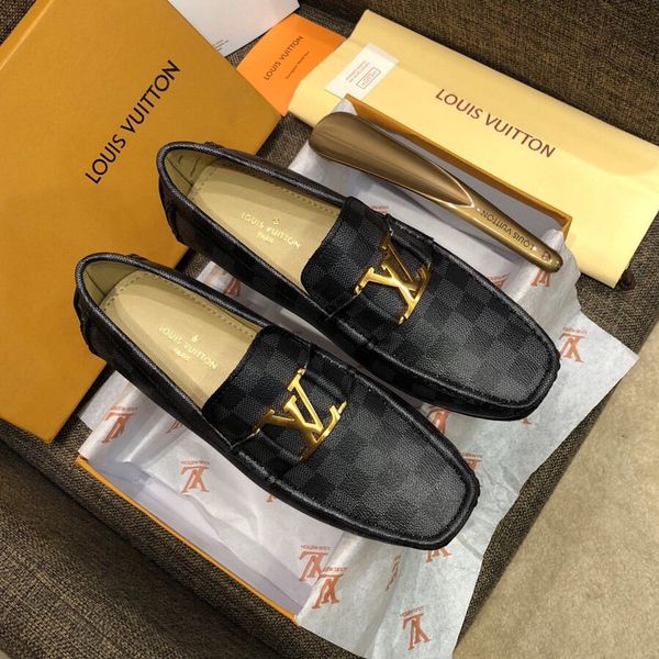 

2019 luxury men's dress shoes genuine leather lace-up business casual leather shoe fashion formal wedding flat shoes, Black