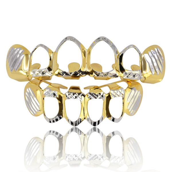 

hiphop hip-hop teeth grills wear flowers hollow out hip-hop gold teeth set, Black