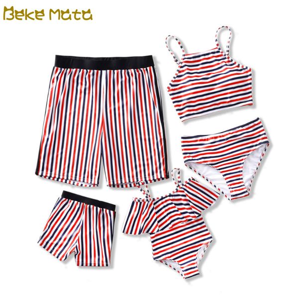 

семья matching купальник мама и мне одежду мать дочь swimwear отец сын matching одежды летний семейный outfit, Blue