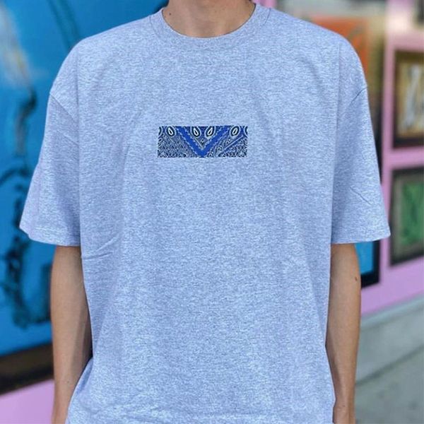 

19fw bandana box logo tee men t shirts skateboard hip hop short sleeve mens designer t shirts women cotton tees, White;black