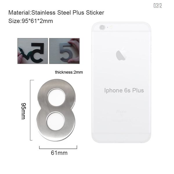 

4 inch mailbox numbers 0-9, door address house number stickers for house/apartment/floor, 304 stainless steel house number