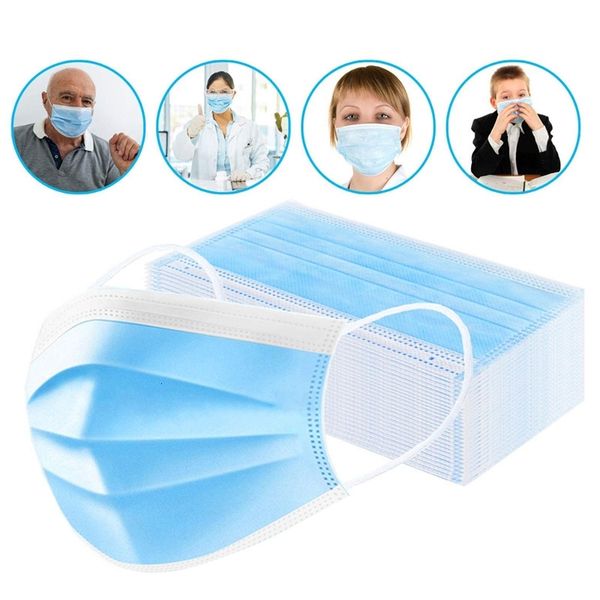

dhl ship 100 1pcs face3 layer ear loop dust wind 3 fly non mask blue woven filter duststereo pollution smog bav8