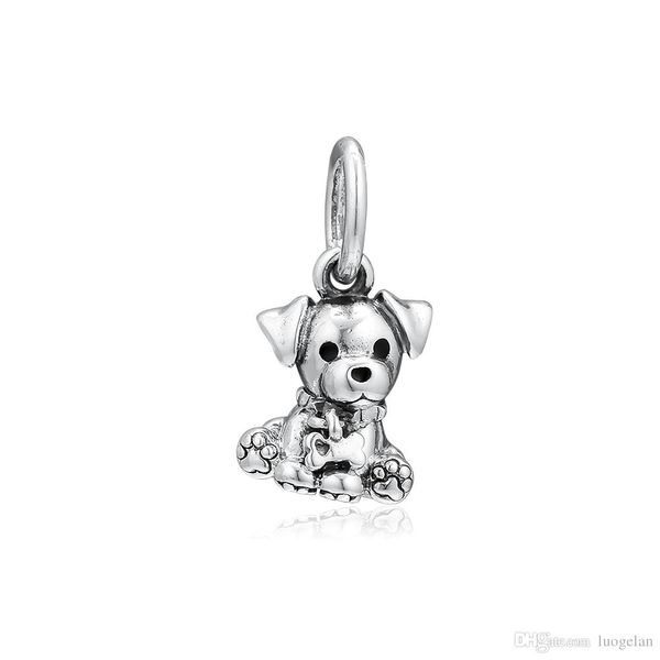 

2019 mother's day 925 sterling silver jewelry labrador puppy dangle charm beads fits pandora bracelets necklace for women diy making, Bronze;silver