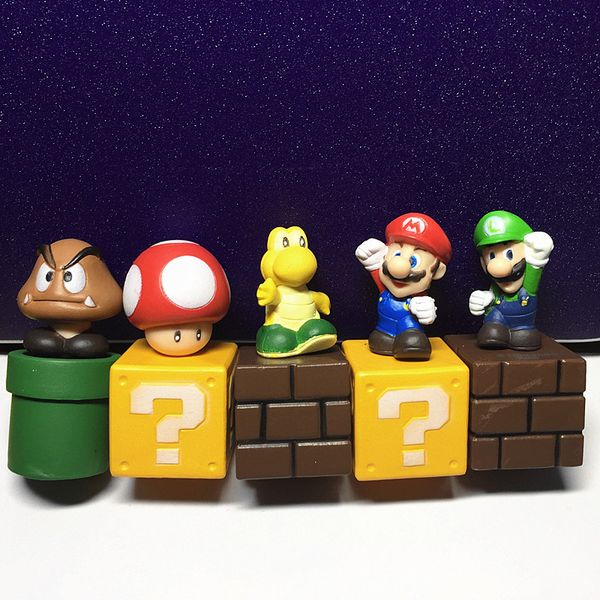 Super Mario Bros Luigui Mario Brick Mushroom Cake Toppers Picks