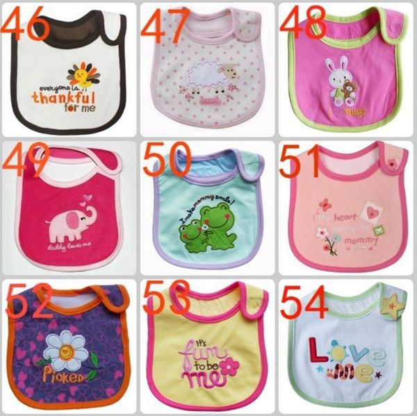 

baby bibs cartoon pattern toddler baby saliva towel cotton infant burp cloths dinner newborn feeding clothes 117 designs yw3060q