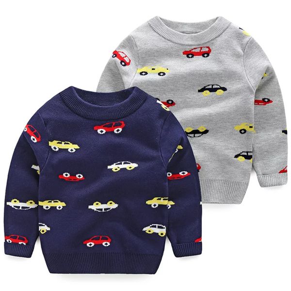 

boys clothing round neck sweater autumn and winter children's knit shirt boy cartoon pullover knit top, Blue