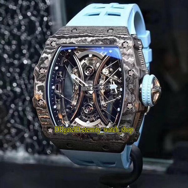 

jb market version rm 53-01 pablo mac donough tptÂ® carbon fibre case true tourbillon automatic rm53-01 mens watch rubber designer watches, Slivery;brown