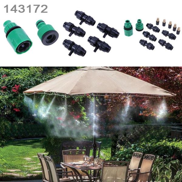 

5m hose 5pcs spray head and nylon bundled wire outdoor garden misting cooling system mist nozzle sprinkler water kits system
