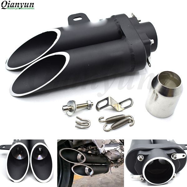 

universal 38-51mm motorcycle double tube muffler for yamaha xs650 xs750 xt600ze xtz660 xv1000 xv535 xv750 mt-07
