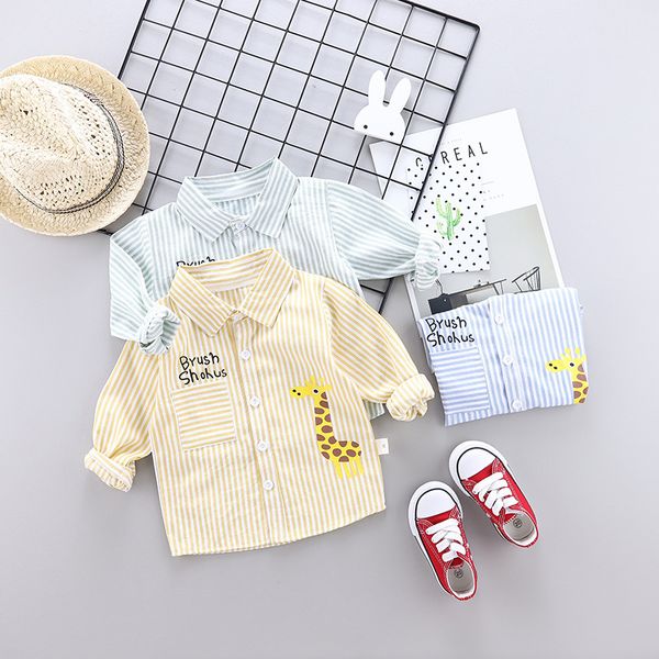 

2019 fashion autumn clothing children baby childrenswear striped shirt base shirt giraffe shirt one-piece