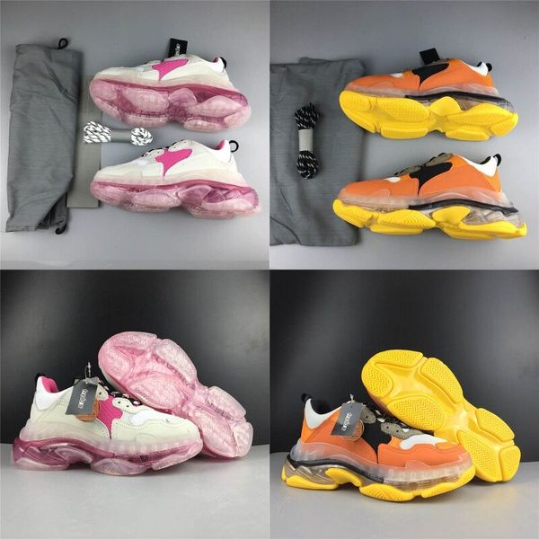 

2019 New Brand Paris Triple S Crystal Sole Sports Shoes Classical Men Women Old Dad Shoes Fashion Clunky Sneaker High Quality Designer Shoe