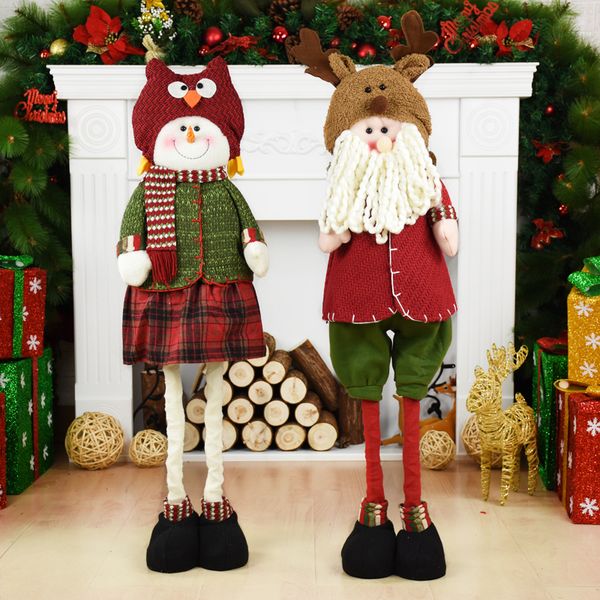 

santa claus dolls retractable father christmas toy snowman dolls christmas gift toy xmas tree decoration home supplies kerst