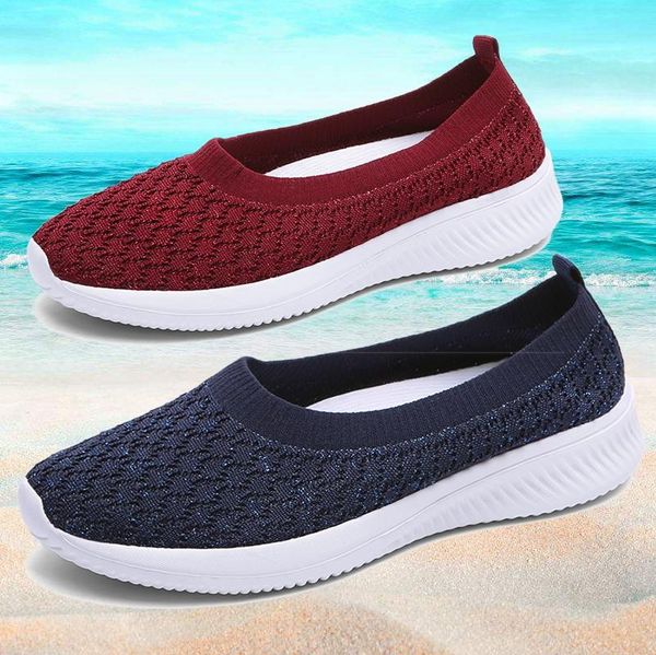 

2020 new fashion sneakers women shoes breathable mesh slip-on flat shoes women plus size loafers zapatillas mujer light, Black