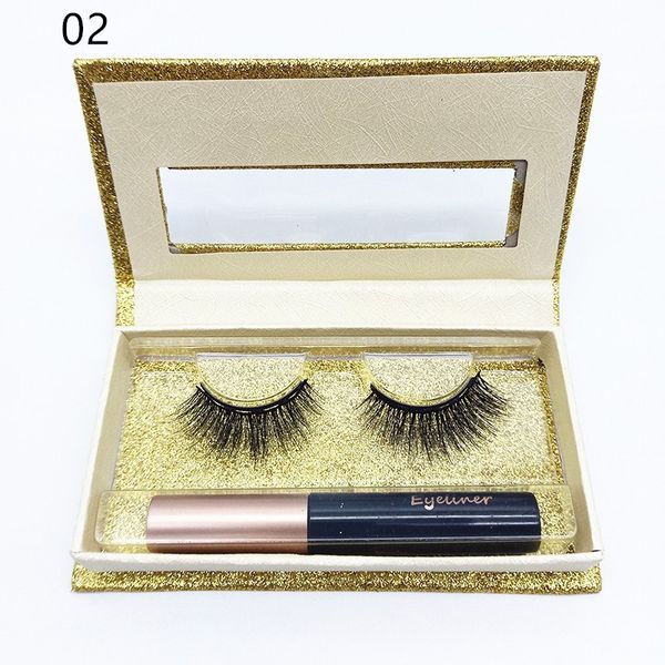 

6d magnetic liquid eyeliner & magnetic false eyelashes set magnet false eyelashes set glue make up tools 14 styles dhl free