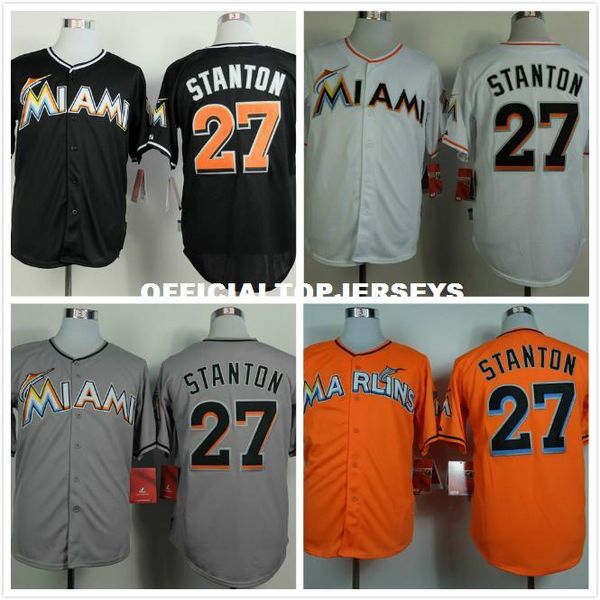 

27 giancarlo stanton jersey black white orange gray, Black;blue